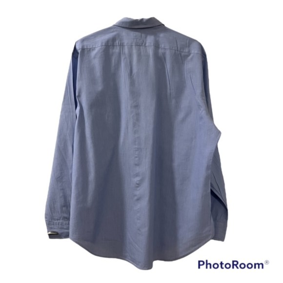 Ralph Lauren Blue & White Pin Striped Cotton Button Down LS Shirt Size 16 1/2 - Picture 2 of 9